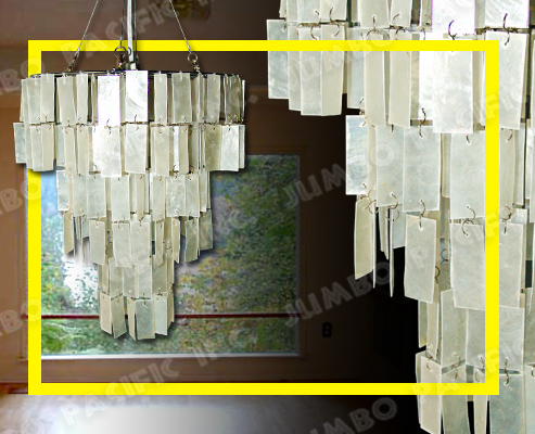 Hanging Rectangular Capiz Chandelier