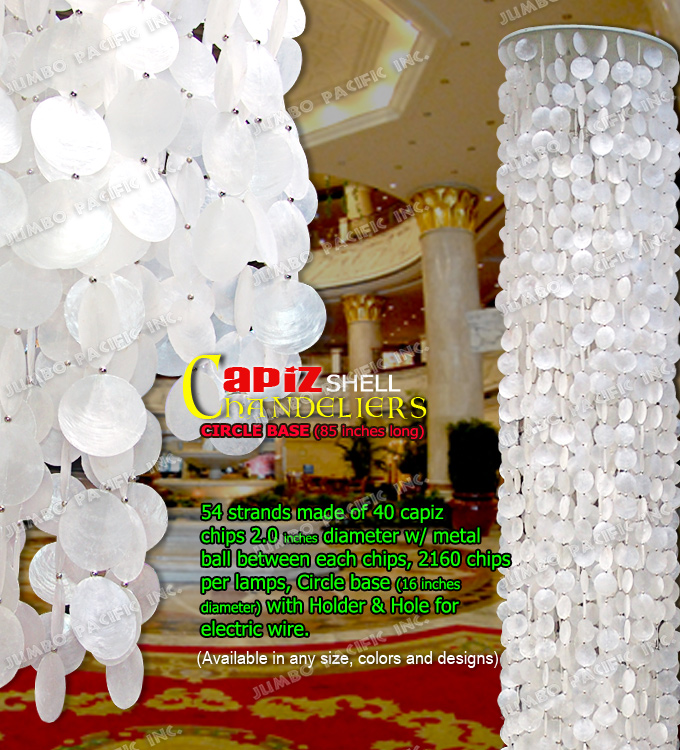 Wooden Capiz Hanging Chandelier